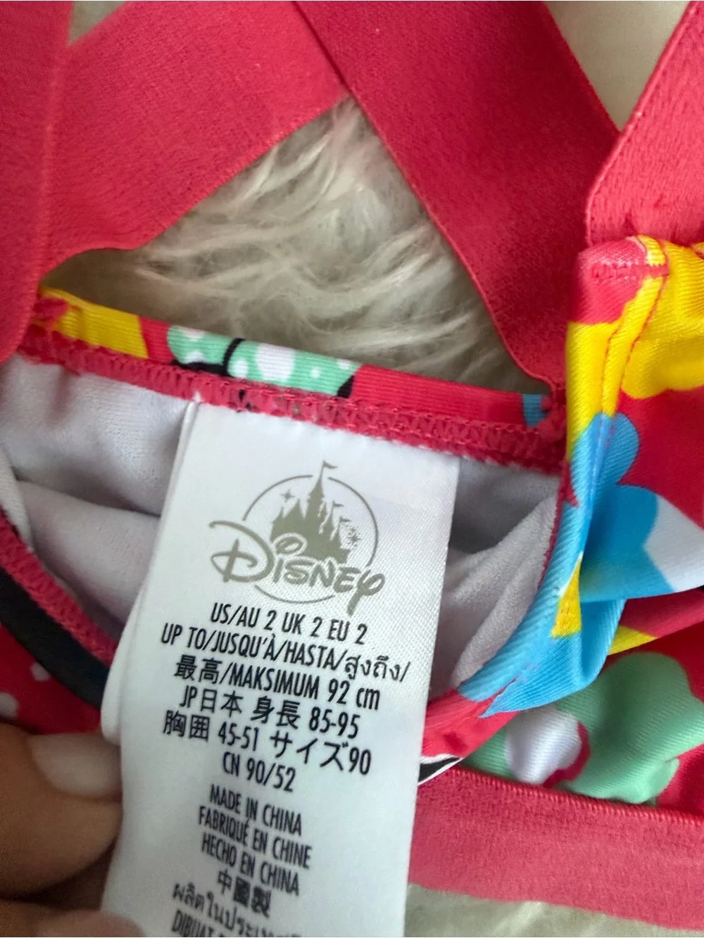 Disney Store Minnie Mouse Rash Guard Deluxe Swimsuit Girls 3 pc UPF